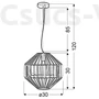 Kép 3/3 - Candellux - ALVARO függeszték lámpa 1x40W- fekete