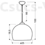 Kép 3/3 - Candellux - STUDENT függeszték lámpa, 1x60W- rózsaszín