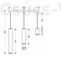 Kép 3/3 - TUBO függeszték lámpa 3x25W fa mintával, eltérő mérettel - Candellux