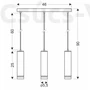 Kép 3/3 - TUBO függeszték lámpa 3x25W fa mintával - Candellux