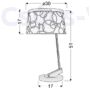 Kép 2/2 - Impresja asztali lámpa ArtDeco stílusú E27 fehér/króm Candellux-41-45372