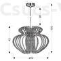 Kép 2/2 - IMPERIA Függeszték 1X60W E27 520X420 Vörös - Candellux