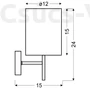 Kép 2/2 - YAN Fali lámpa 1X40W E14 Króm