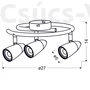 Kép 2/2 - LIBERTY Spiral Mennyezeti 3X4W LED Króm