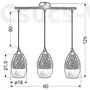 Kép 3/3 - CELIA Függeszték 3 3X60W E27 Ezüst - Candellux