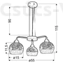 Kép 2/2 - CROMINA Függeszték 3 3X60W E27 Króm - Candellux