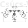 Kép 2/2 - GLIVA Függeszték 5 5X60W E27 Patinás (Without bulb) - Candellux