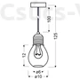 Kép 2/2 - GLIVA Függeszték 1 1X60W E27 Króm (Without bulb) - Candellux