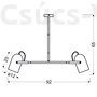 Kép 3/3 - Szürke Függeszték 2 2X40W E27 Szürke - Candellux