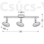 Kép 2/2 - SKIPPER Spot Mennyezeti 3X6W LED COB Króm