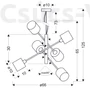 Kép 2/2 - SAX Függeszték 6 LINKA 6X40W E14 Szatén - Candellux