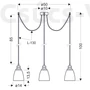 Kép 3/3 - VOICE Függeszték 4 4X40W E27 Króm - Candellux