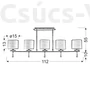 Kép 3/3 - Candellux-ESTERA Mennyezeti, 5x40W- króm