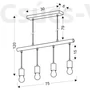 Kép 3/3 - Candellux- IZZY függeszték lámpa, 4x60W-fekete