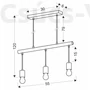 Kép 3/3 - Candellux- IZZY függeszték lámpa, 3x60W-fekete