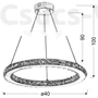 Kép 2/2 - Candellux- LORDS függesztett lámpa 12W LED- króm