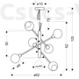 Kép 3/3 - Candellux- Migo függeszték lámpa, 6x10W E14-szatén