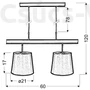 Kép 3/3 - Candellux- MILONGA függesztett lámpa 2x60W- fekete