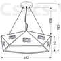 Kép 3/3 - Candellux- NEMEZIS ötszögletű függeszték lámpa, 3x40W-fekete