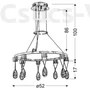Kép 2/2 - Candellux- PRISMA függeszték lámpa 8x3W LED- króm