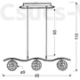 Kép 2/2 - Candellux- STARLET függeszték lámpa, 3x40W- króm