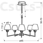 Kép 2/2 - Candellux-TOGO csillár, 5x40W- fehér