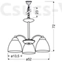 Kép 3/3 - Candellux- ULI függesztett csillár 3x60W- fehér