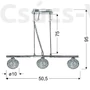 Kép 2/2 - Candellux- WIND függeszték lámpa, 3x40W- króm