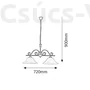 Kép 3/4 - Dorothea függeszték, 2 ágú, L73cm  - Rábalux