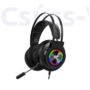 Kép 1/4 - Havit- gamer vezetékes fejhallgató, RGB, USB - fekete