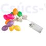 Kép 2/2 - Eko-Light - Húsvéti fűzér (kicsi) - színes glitteres tojásokkal - dekor világítás