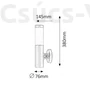 Kép 3/4 - Inox torch kültéri lámpa fali egyenesE27 60W IP44