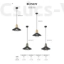 Kép 2/2 - BONDY - Jupiter - Modern Függeszték - fekete, szürke, sötét üveg- 1xE27/60W