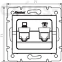 Kép 2/2 - Adat-Telefoncsatlakozó Aljzat (Rj45 Cat 5E+Rj11) - Kanlux - Mowion Logi - Ezüst
