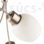 Kép 3/4 - MILKY - Klausen - 5 búrás modern mennyezeti lámpa - üveg/fém - króm/fehér - IP20 - 5xE14