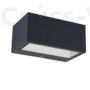 Kép 1/3 - Gemini kicsi négyzet kültéri LED fali lámpa Up &amp; Down 1 light dark grey