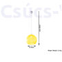 Kép 4/5 - Sollux - Függeszték lámpa - BALL sárga