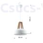 Kép 4/4 - Sollux - Függeszték lámpa - CASCO Fehér/natúr fa