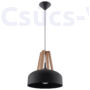 Kép 1/4 - Sollux - Függeszték lámpa - CASCO Fekete/natúr fa