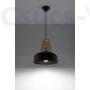 Kép 3/4 - Sollux - Függeszték lámpa - CASCO Fekete/natúr fa