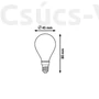 Kép 2/2 - Filament Fényforrás,Opal-, 4W, 2700K-E14